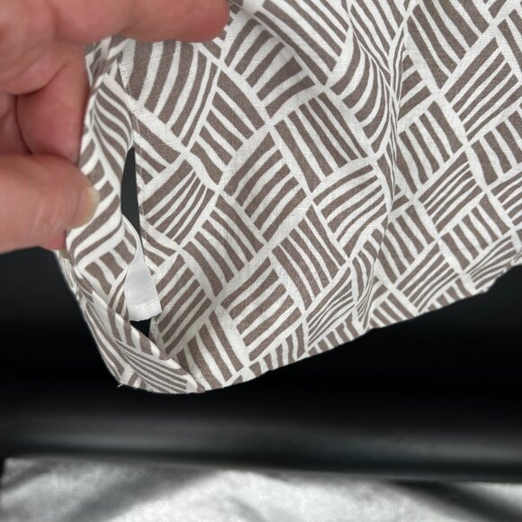 NEW Your Sixth Sense linen lined shift dress tan white Coastal grandma 38 8 - Picture 13 of 13